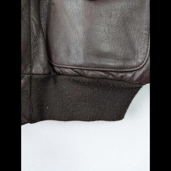 [SOLD] VTG COOPER SPORTSWEAR Sz 44R A-2 Flight Bomber Jacket Brown Goatskin - Picture 7 of 10